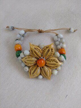 Unique Vintage Botanical Flower Bracelet